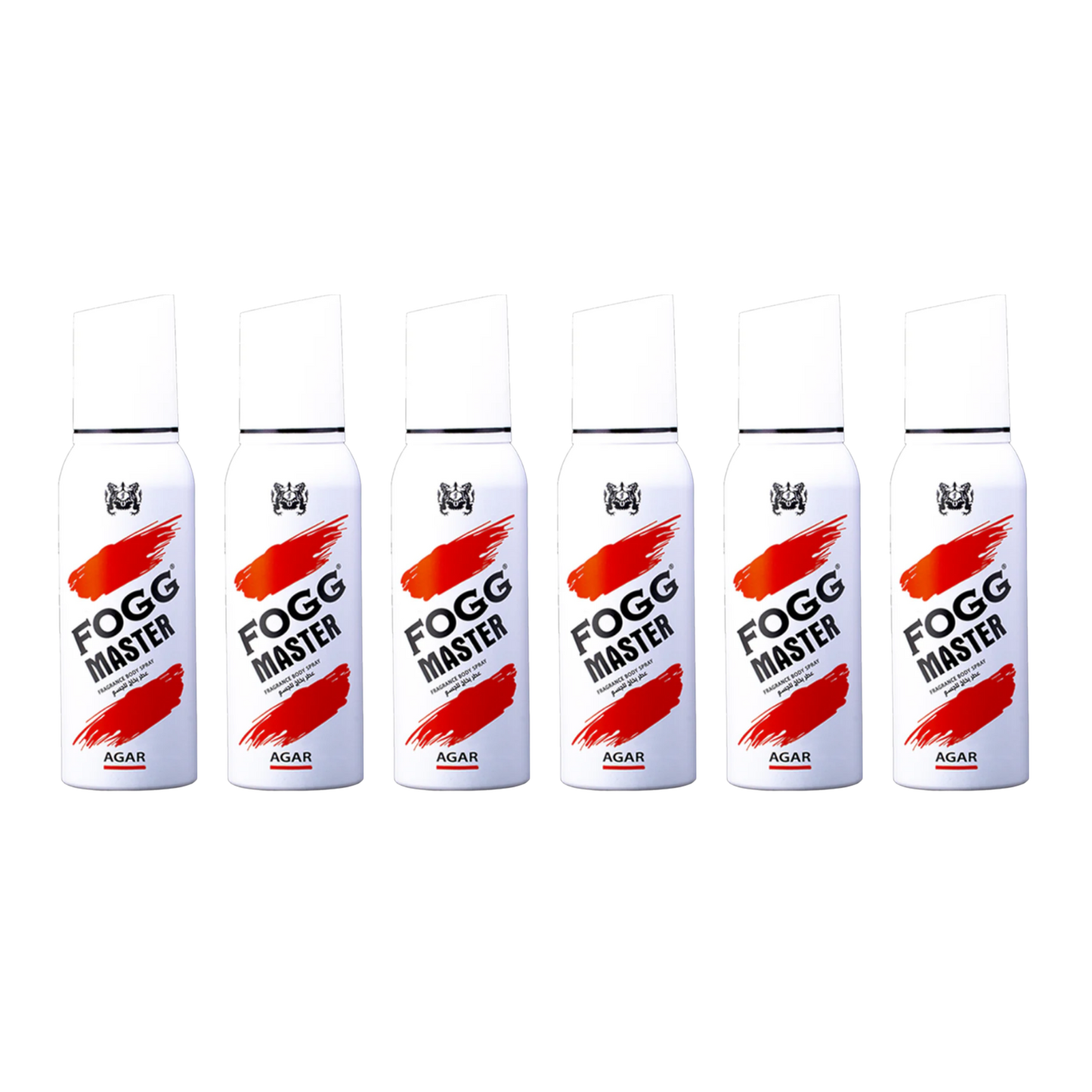 Fog Master Agar Body Spray 6PC Set | Long Lasting Woody Agar Fragrance Deodorant Spray Bundle Pack | Men’s Oriental Daily Use Mist (6 Pieces)