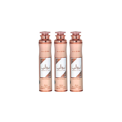 Ameerat Al Arab Prive Rose Air Freshener 3 Pack Bundle – Home & Car Fragrance Spray | 10.1 oz / 300 ml Each | Lattafa