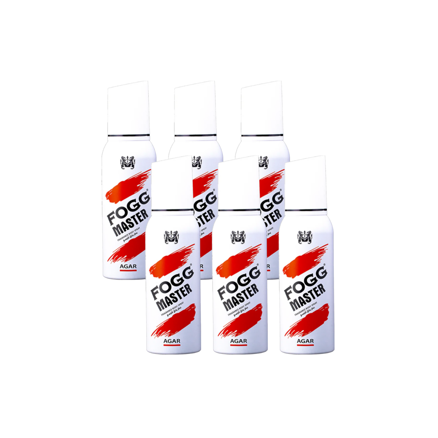 Fog Master Agar Body Spray 6PC Set | Long Lasting Woody Agar Fragrance Deodorant Spray Bundle Pack | Men’s Oriental Daily Use Mist (6 Pieces)
