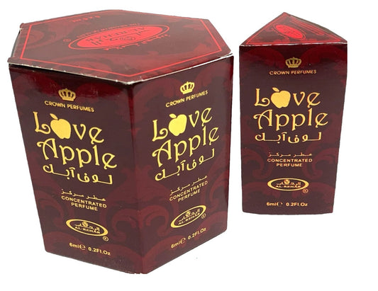 Al Rehab Love Apple Roll-On Perfume Oil 6ml x 6 Pack | Fruity Sweet Long Lasting Attar Unisex Arabic Non-Alcohol Fragrance Travel Size