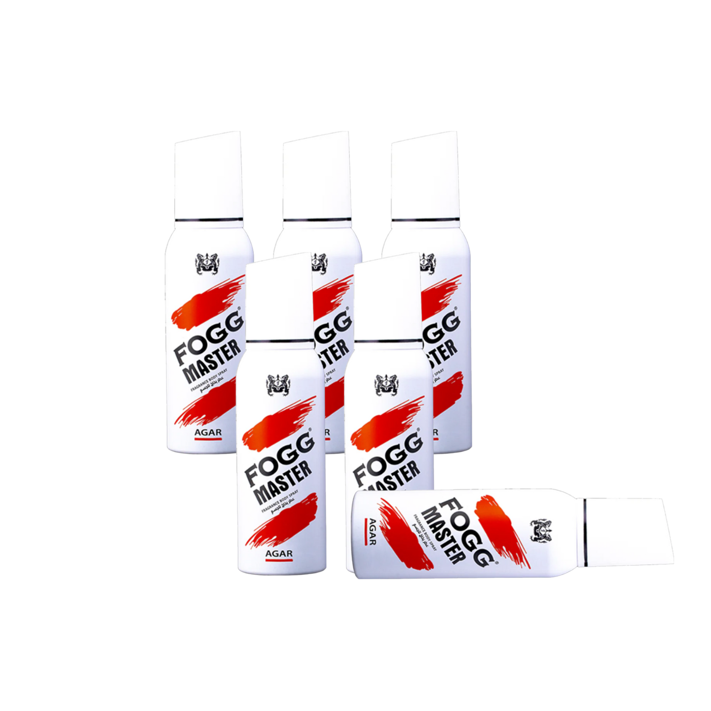 Fog Master Agar Body Spray 6PC Set | Long Lasting Woody Agar Fragrance Deodorant Spray Bundle Pack | Men’s Oriental Daily Use Mist (6 Pieces)