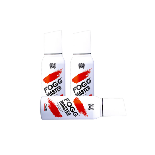 Fog Master Agar Body Spray 3PC Set | Long Lasting Woody Agar Fragrance Deodorant Spray Bundle | Men’s Oriental Daily Use Mist Pack