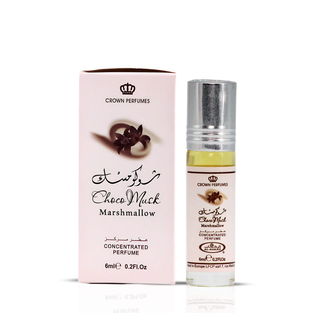 Al Rehab Choco Musk Marshmallow Perfume Oil CPO 6ml x 6 Pack | Sweet Gourmand Vanilla Chocolate Long Lasting Roll-On Attar Unisex Arabic Non-Alcohol Fragrance Travel Size