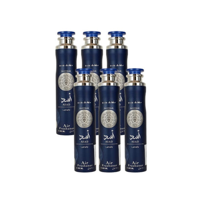 Zanzibar Asad Air Freshener 6 Pack Bundle – Home & Car Fragrance Spray | 10.1 oz / 300 ml Each | Lattafa