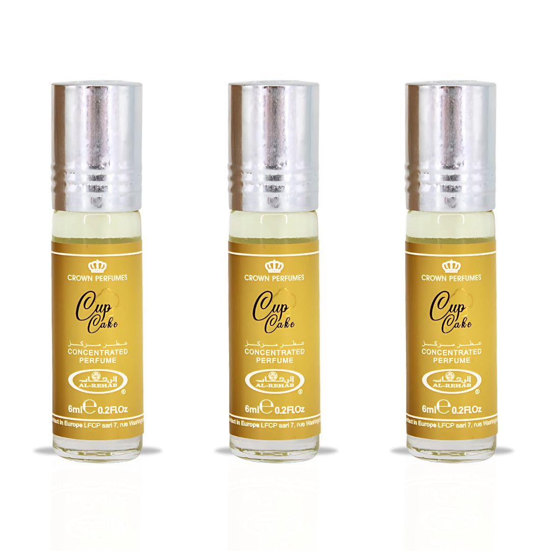 Al Rehab Cupcake Concentrated Perfume Oil CPO 6ml x 6 Pack | Sweet Gourmand Vanilla Cake Long Lasting Roll-On Attar Unisex Arabic Non-Alcohol Fragrance Travel Size