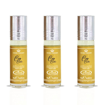 Al Rehab Cupcake Concentrated Perfume Oil CPO 6ml x 6 Pack | Sweet Gourmand Vanilla Cake Long Lasting Roll-On Attar Unisex Arabic Non-Alcohol Fragrance Travel Size