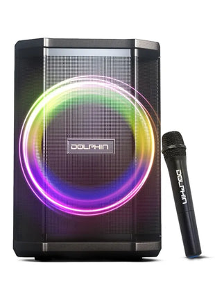 Dolphin 8" Heavy-Duty Handy Party Speaker with Wireless Microphone & Remote