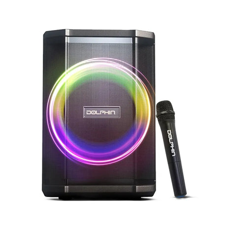 Dolphin 8" Heavy-Duty Handy Party Speaker with Wireless Microphone & Remote