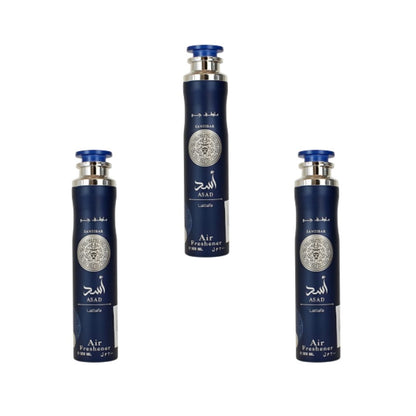 Zanzibar Asad Air Freshener 3 Pack Bundle – Home & Car Fragrance Spray | 10.1 oz / 300 ml Each | Lattafa