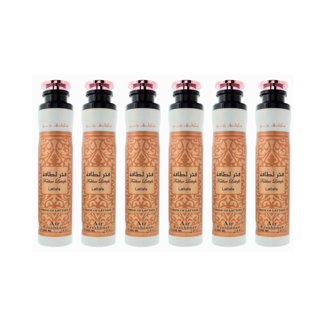 Fakhar Lattafa Air Freshener 6 Pack Bundle – Home & Car Fragrance Spray | 10.1 oz / 300 ml Each | Lattafa