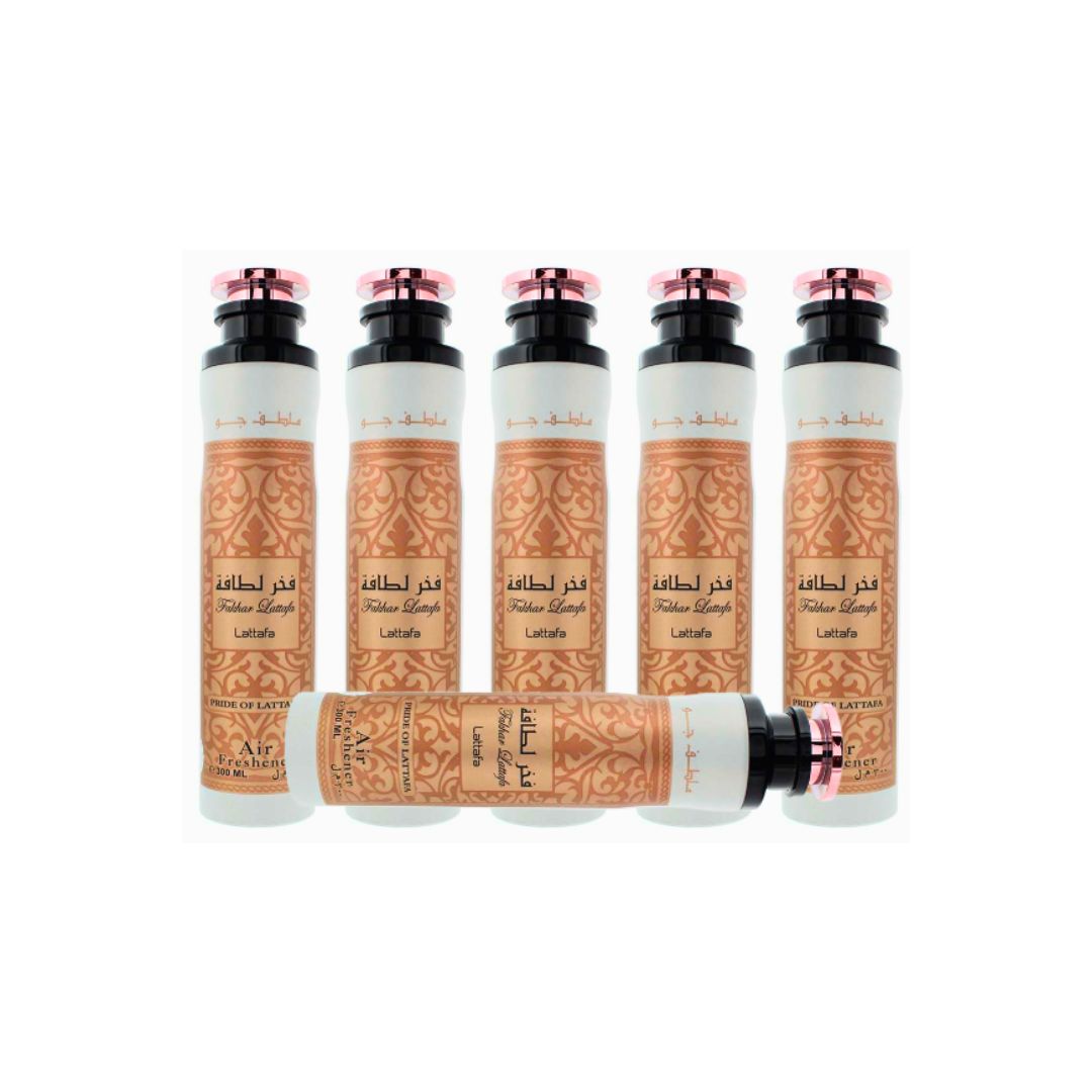 Fakhar Lattafa Air Freshener 6 Pack Bundle – Home & Car Fragrance Spray | 10.1 oz / 300 ml Each | Lattafa