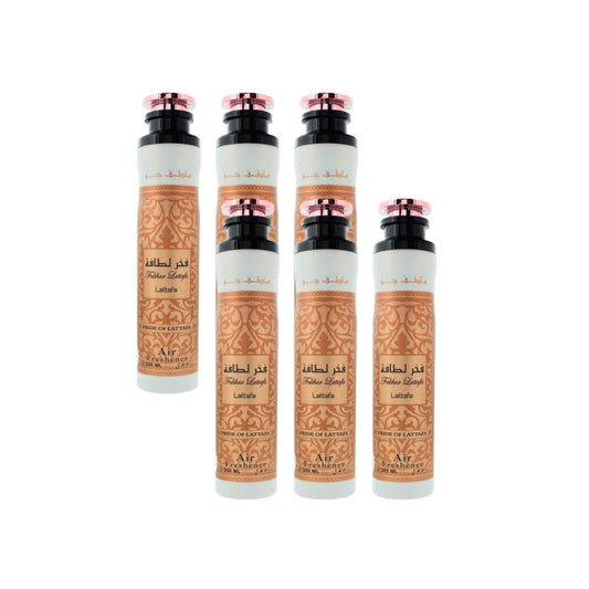 Fakhar Lattafa Air Freshener 6 Pack Bundle – Home & Car Fragrance Spray | 10.1 oz / 300 ml Each | Lattafa