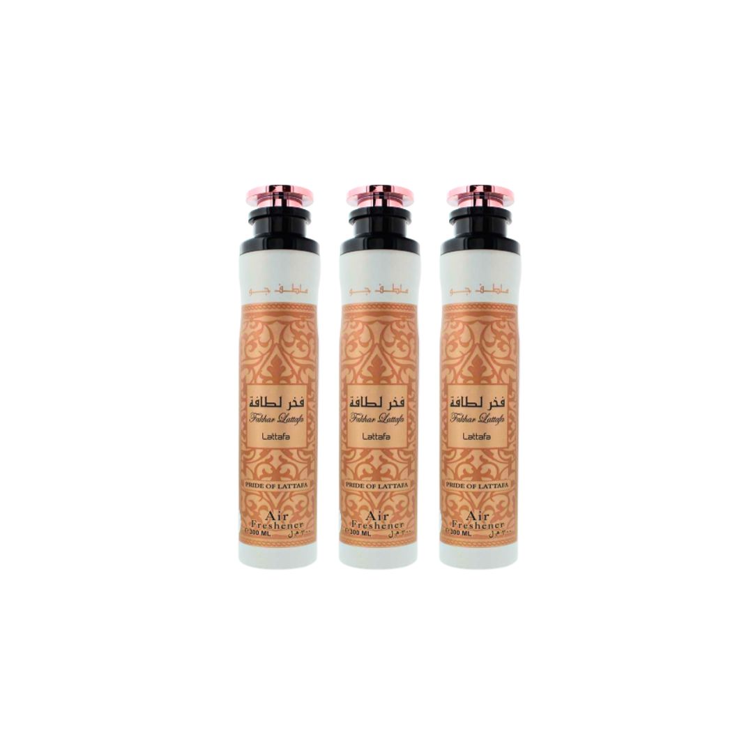 Lattafa Fakhar Air Freshener 3 Pack Combo – 10.1 oz / 300 ml Each