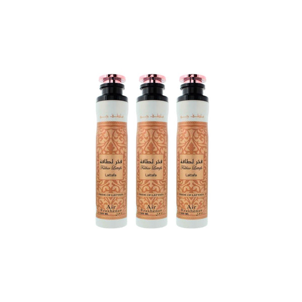 Lattafa Fakhar Air Freshener 3 Pack Combo – 10.1 oz / 300 ml Each