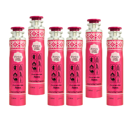 Fogg Humra Air Freshener 300ml 6-Piece Set | Long Lasting Room Spray Bundle | Oriental Floral Woody Home Fragrance Pack