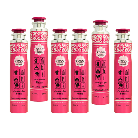 Fogg Humra Air Freshener 300ml 6-Piece Set | Long Lasting Room Spray Bundle | Oriental Floral Woody Home Fragrance Pack