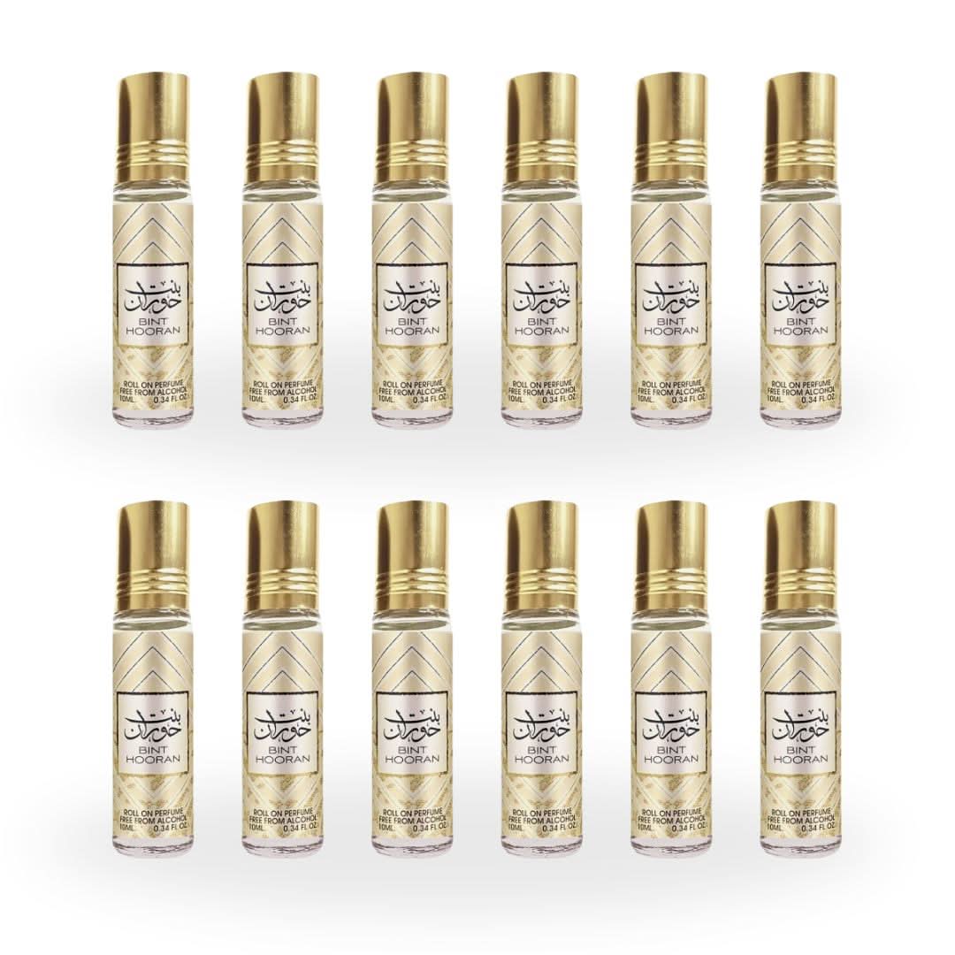 Ard Al Zaafaran Oud Romancea Roll-On Perfume Oil 10ml x 12 Pack | Sweet Oud Floral Long Lasting Arabic Attar Unisex Non-Alcohol Fragrance Travel Size Set