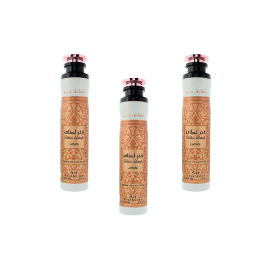 Lattafa Fakhar Air Freshener 3 Pack Combo – 10.1 oz / 300 ml Each