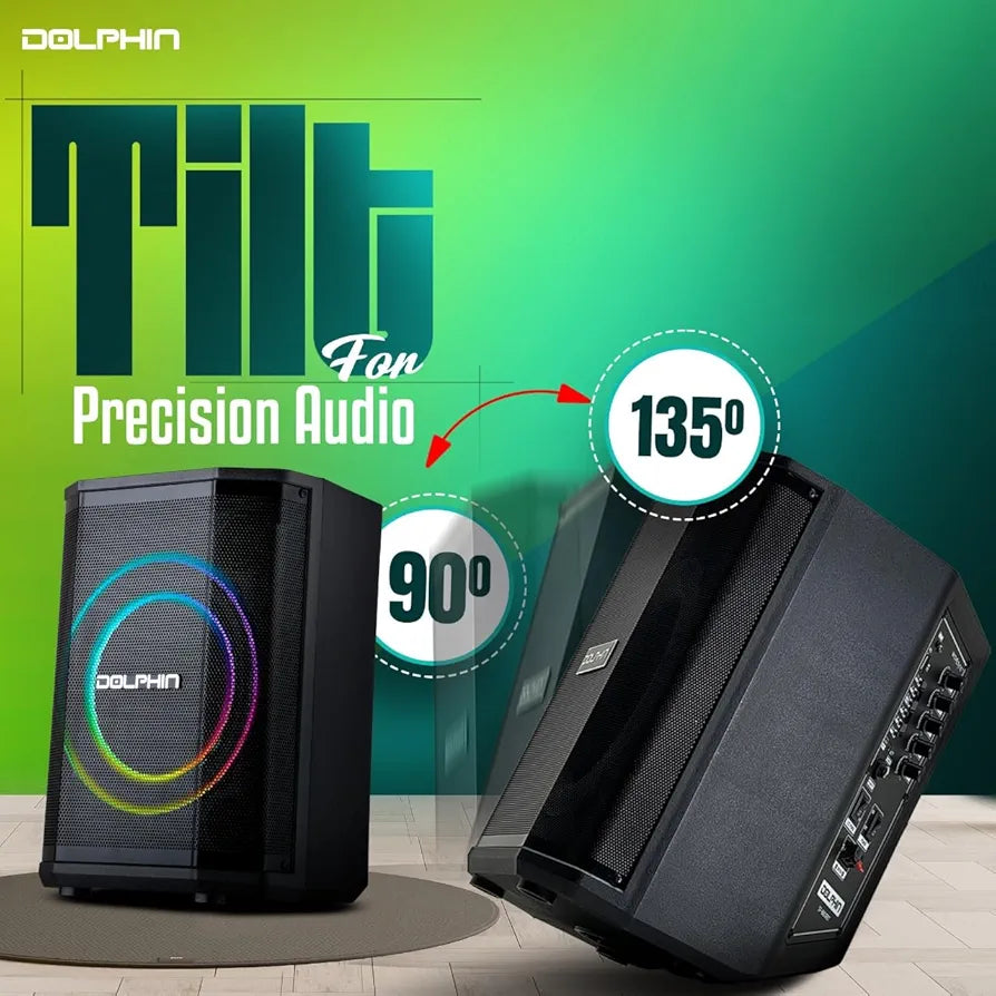 Dolphin 8" Heavy-Duty Handy Party Speaker with Wireless Microphone & Remote Control
