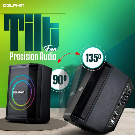 Dolphin 8" Heavy-Duty Handy Party Speaker with Wireless Microphone & Remote Control