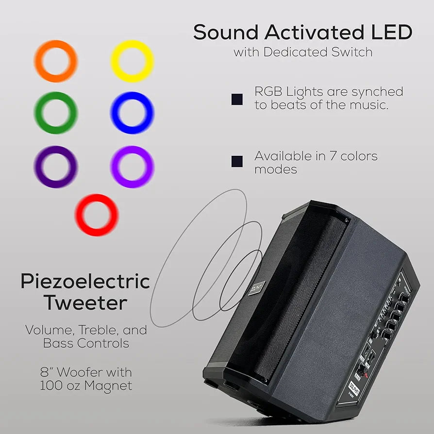 Dolphin 8" Heavy-Duty Handy Party Speaker with Wireless Microphone & Remote