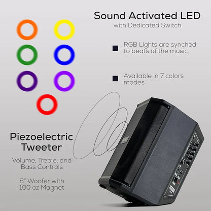 Dolphin 8" Heavy-Duty Handy Party Speaker with Wireless Microphone & Remote