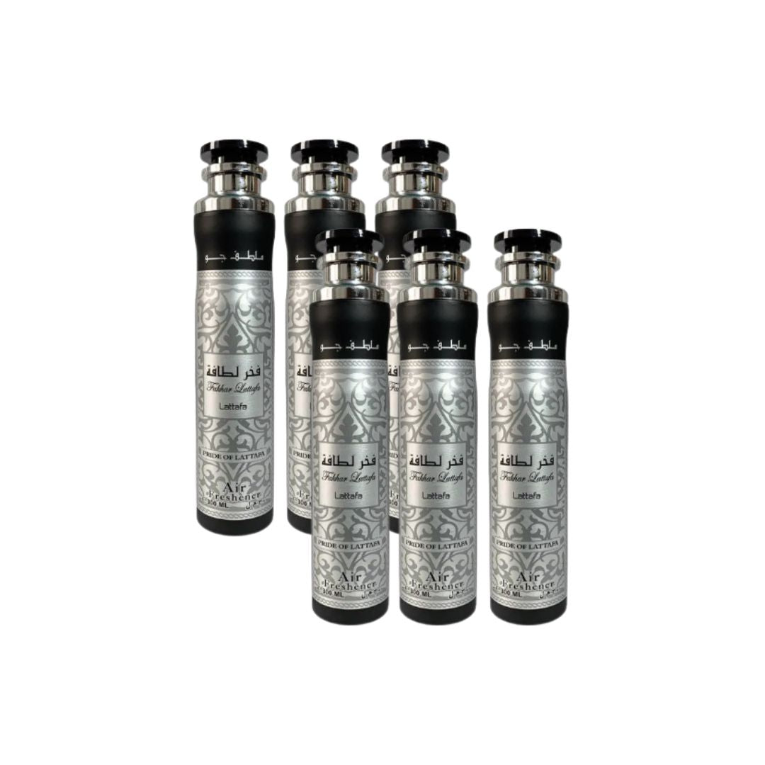 Fakhar Lattafa Air Freshener 6 Pack Bundle – Home & Car Fragrance Spray | 10.1 oz / 300 ml Each | Lattafa