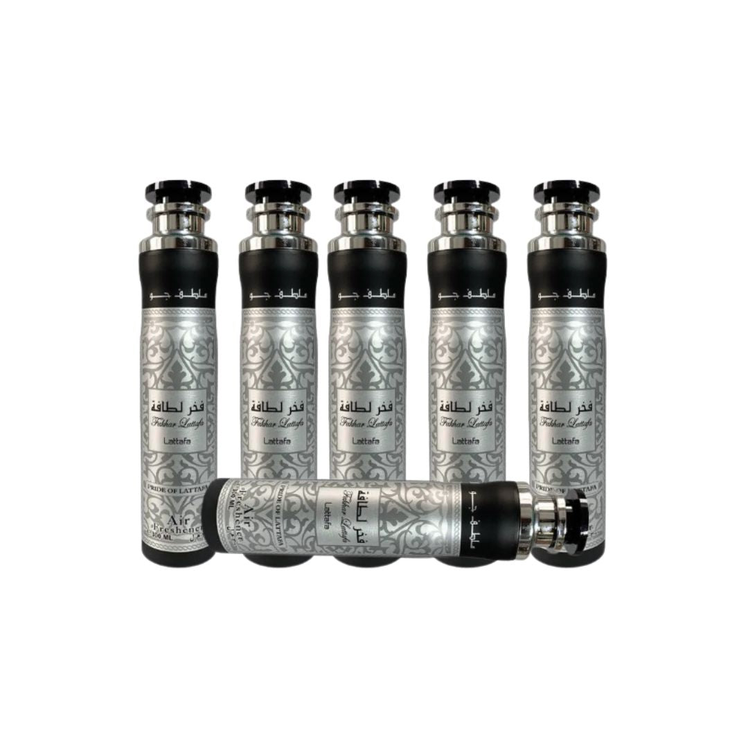 Fakhar Lattafa Air Freshener 6 Pack Bundle – Home & Car Fragrance Spray | 10.1 oz / 300 ml Each | Lattafa