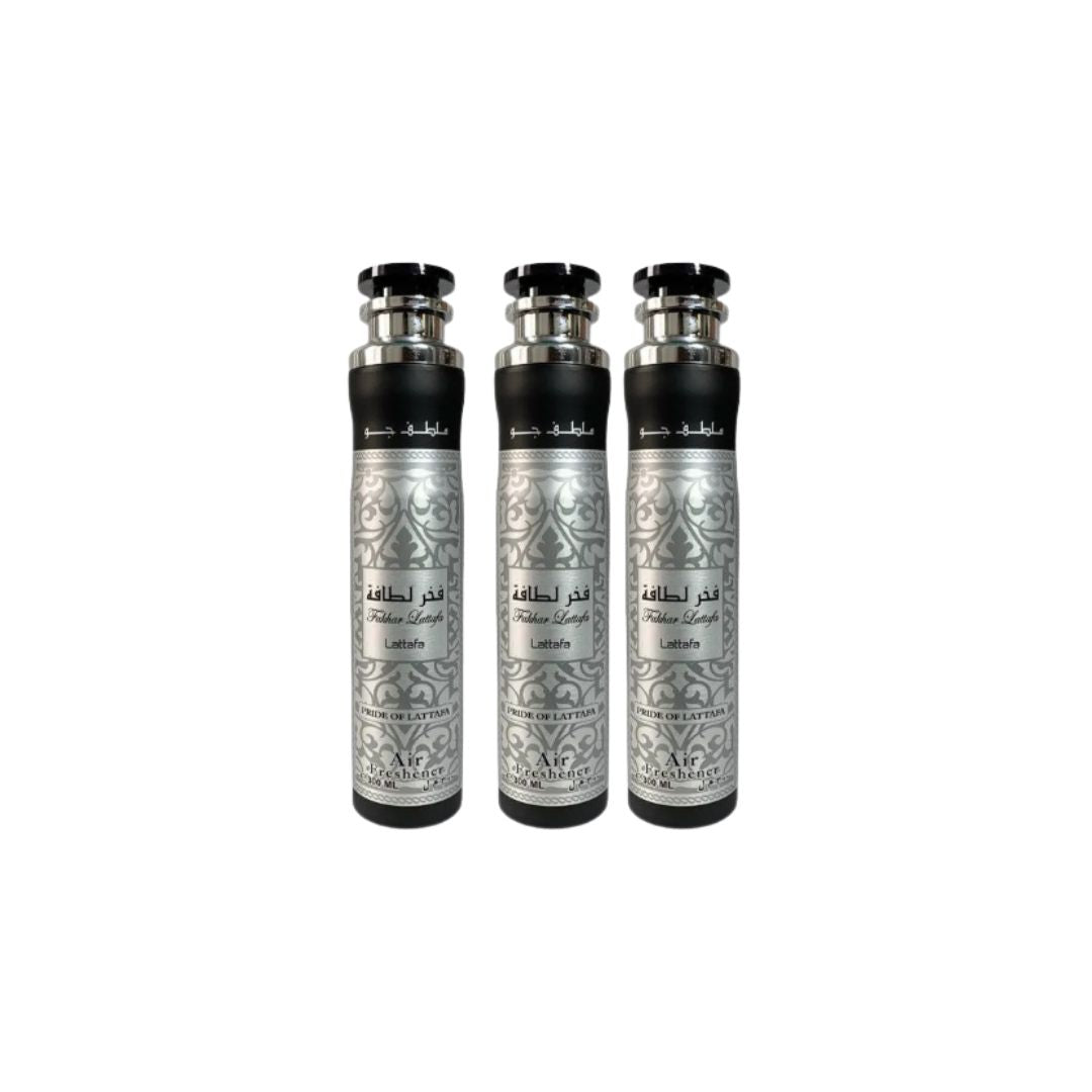 Fakhar Lattafa Air Freshener 3 Pack Bundle – Home & Car Fragrance Spray | 10.1 oz / 300 ml Each
