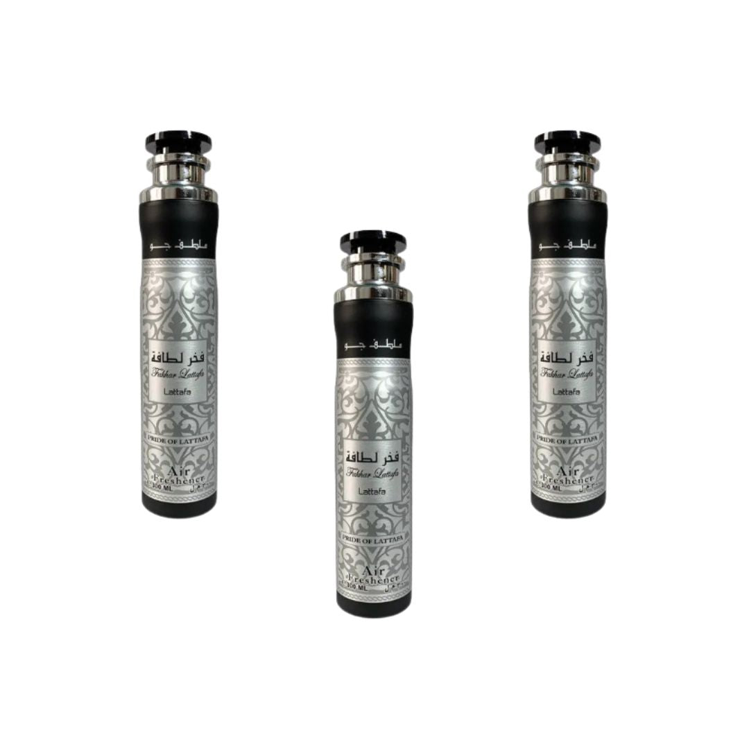 Fakhar Lattafa Air Freshener 3 Pack Bundle – Home & Car Fragrance Spray | 10.1 oz / 300 ml Each