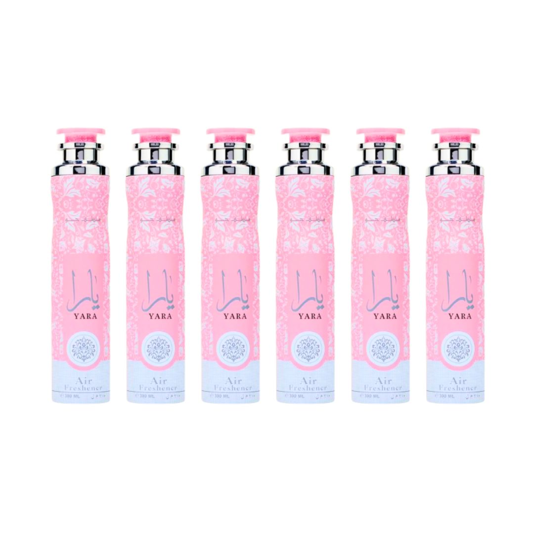 Lattafa Yara Air Freshener Spray – 300ml (10.1 oz) – 6 Pack Combo