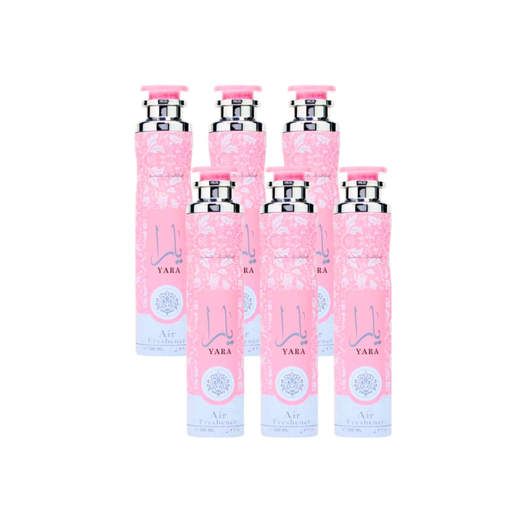Lattafa Yara Air Freshener Spray – 300ml (10.1 oz) – 6 Pack Combo
