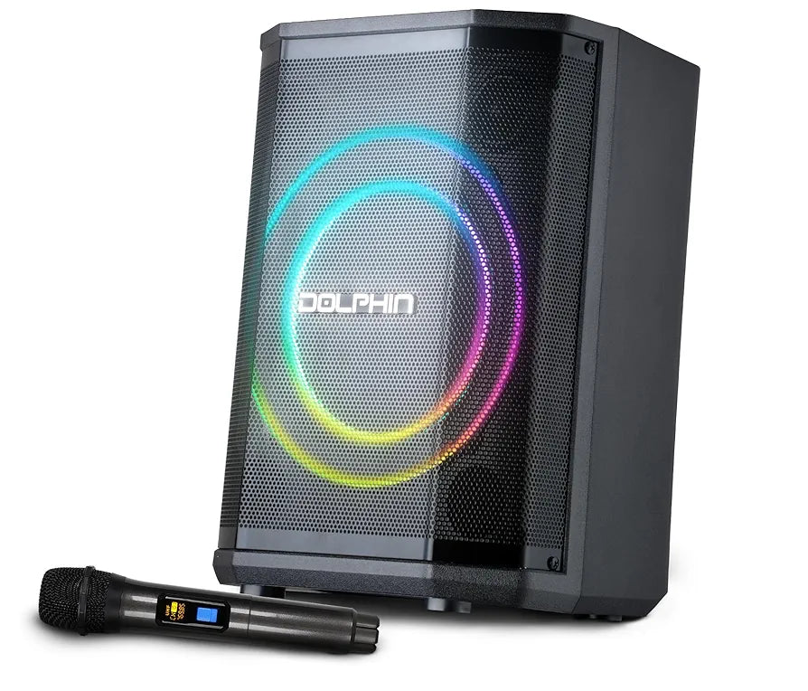 Dolphin 8" Heavy-Duty Handy Party Speaker with Wireless Microphone & Remote Control