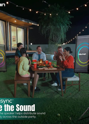 Dolphin 8" Heavy-Duty Handy Party Speaker with Wireless Microphone & Remote Control