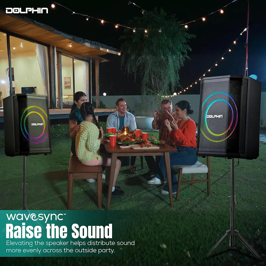 Dolphin 8" Heavy-Duty Handy Party Speaker with Wireless Microphone & Remote Control