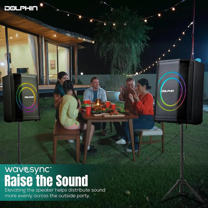 Dolphin 8" Heavy-Duty Handy Party Speaker with Wireless Microphone & Remote Control
