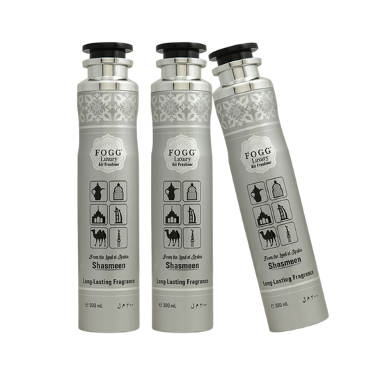 Fogg Shasmeen Air Freshener 300ml 3-Piece Set | Long Lasting Room Spray Bundle | Floral Woody Oriental Home Fragrance Pack