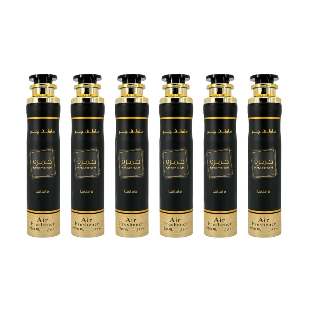 Khamrah Air Freshener 6 Pack Bundle – Home & Car Fragrance Spray | 10.1 oz / 300 ml Each | Lattafa