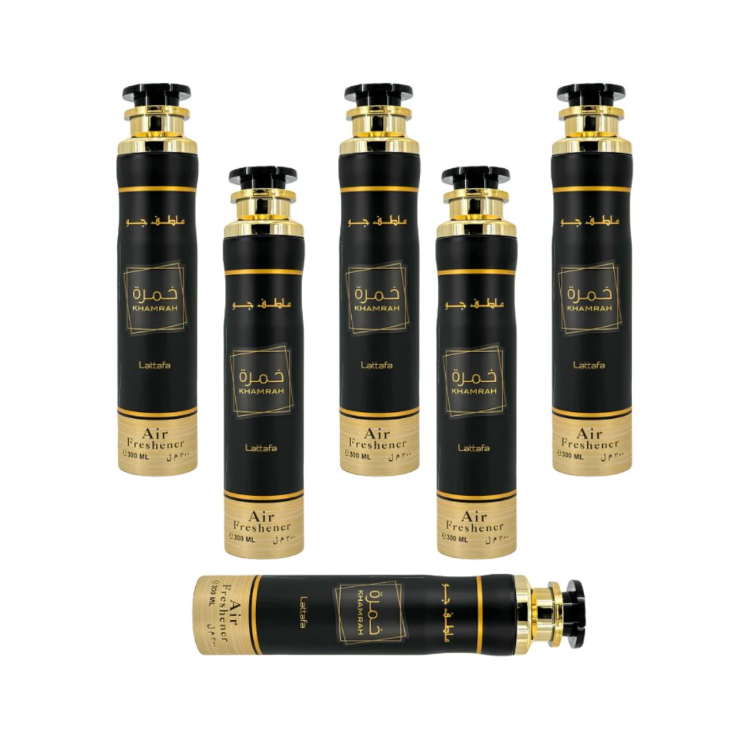 Khamrah Air Freshener 6 Pack Bundle – Home & Car Fragrance Spray | 10.1 oz / 300 ml Each | Lattafa