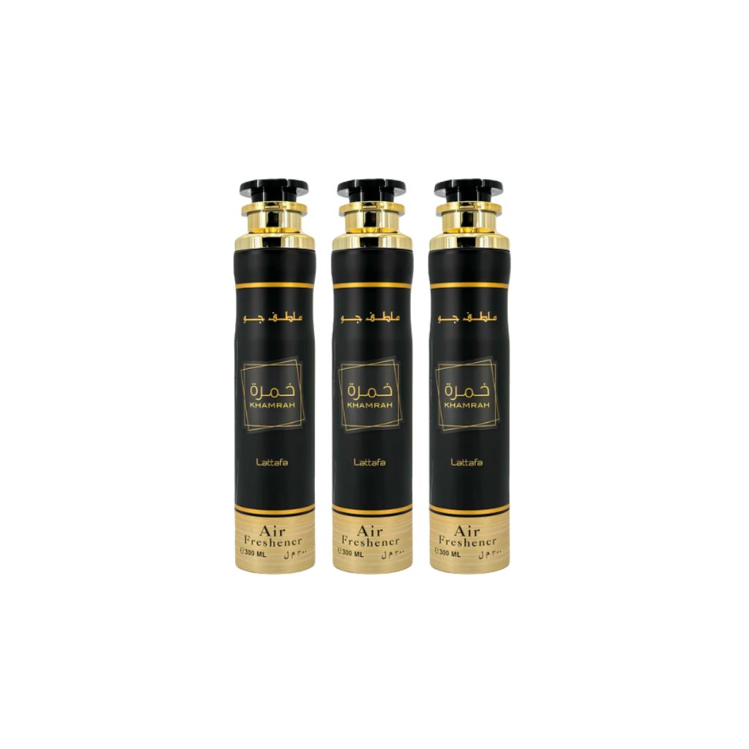 Khamrah Air Freshener 3 Pack Bundle – Home & Car Fragrance Spray | 10.1 oz / 300 ml Each | Lattafa