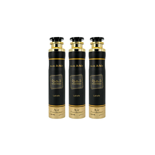 Khamrah Air Freshener 3 Pack Bundle – Home & Car Fragrance Spray | 10.1 oz / 300 ml Each | Lattafa