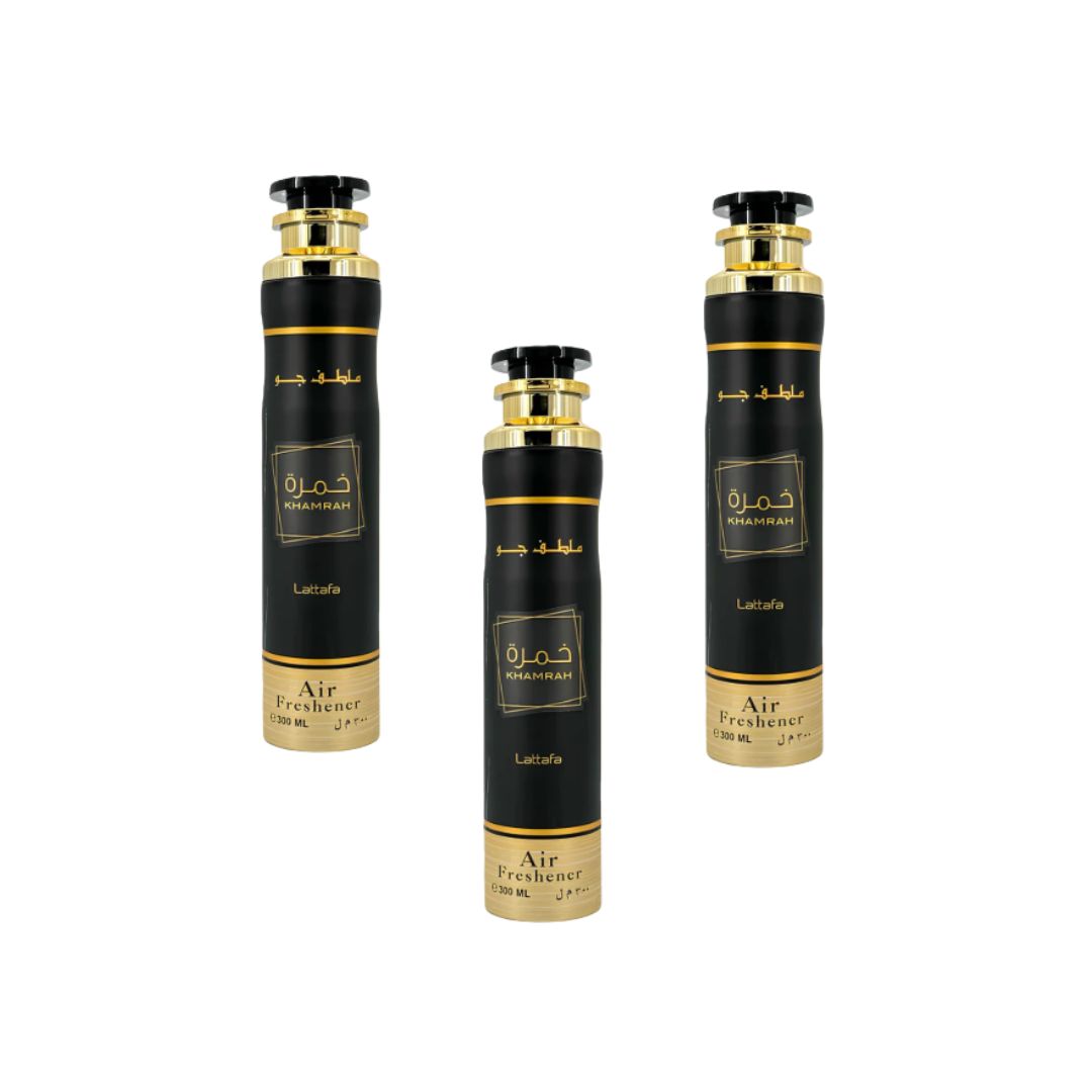 Khamrah Air Freshener 3 Pack Bundle – Home & Car Fragrance Spray | 10.1 oz / 300 ml Each | Lattafa