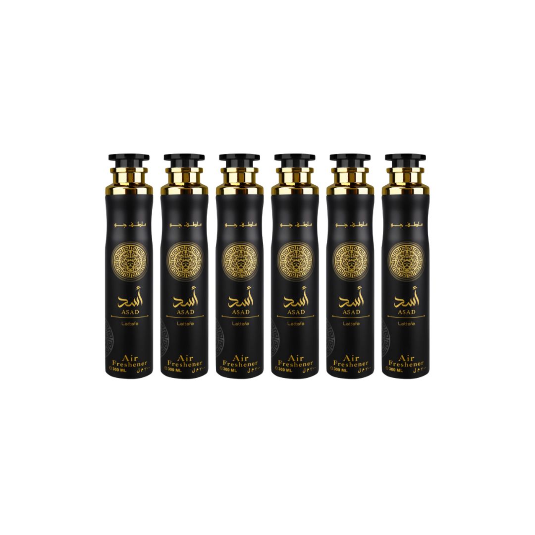 Asad Air Freshener 6 Pack Bundle – Home & Car Fragrance Spray | 10.1 oz / 300 ml Each | Lattafa