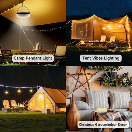 Solar Camping String Light – 10M Fairy Lights with Multi-Modes, Type-C Charging & Waterproof Design