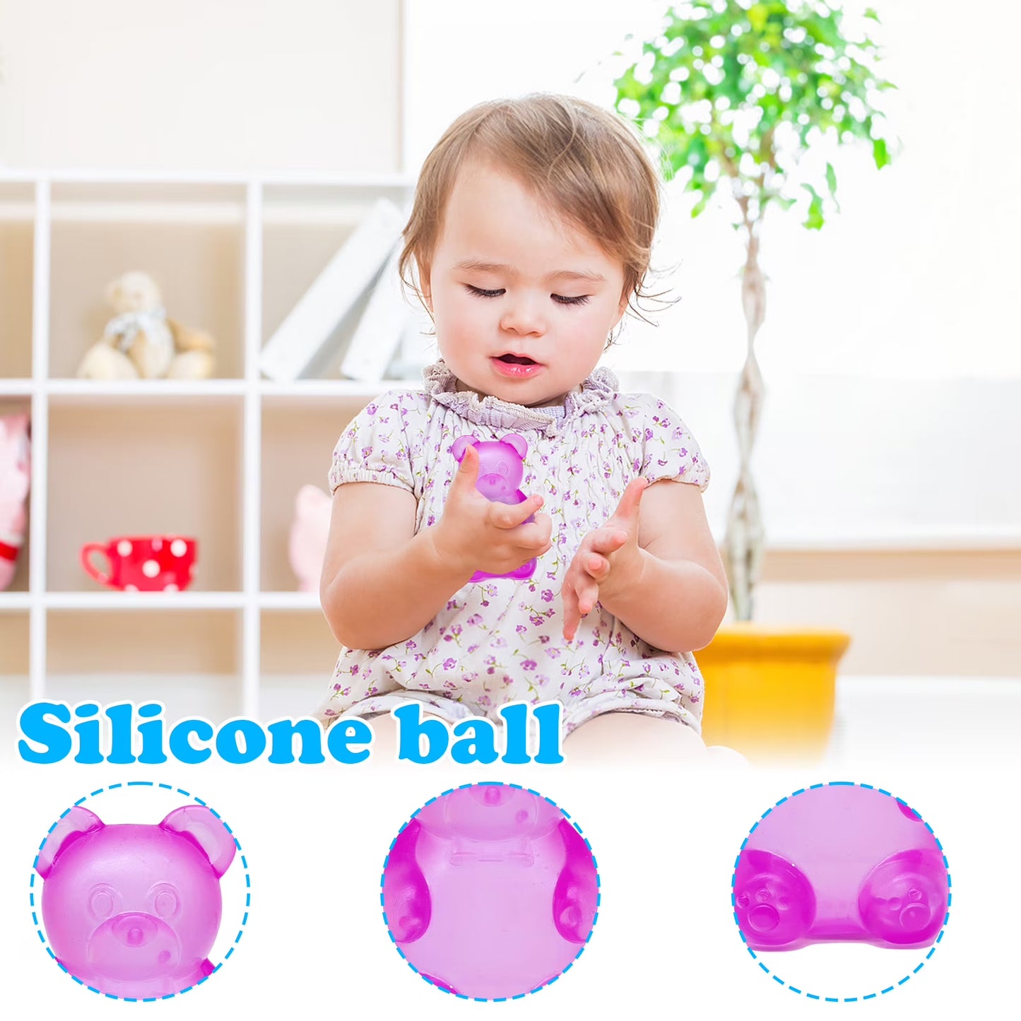 Bear Squishy Stress Toy Jumbo Squeeze Fidget Toy for Kids & Adults Stress Relief Sensory Toy Random Color