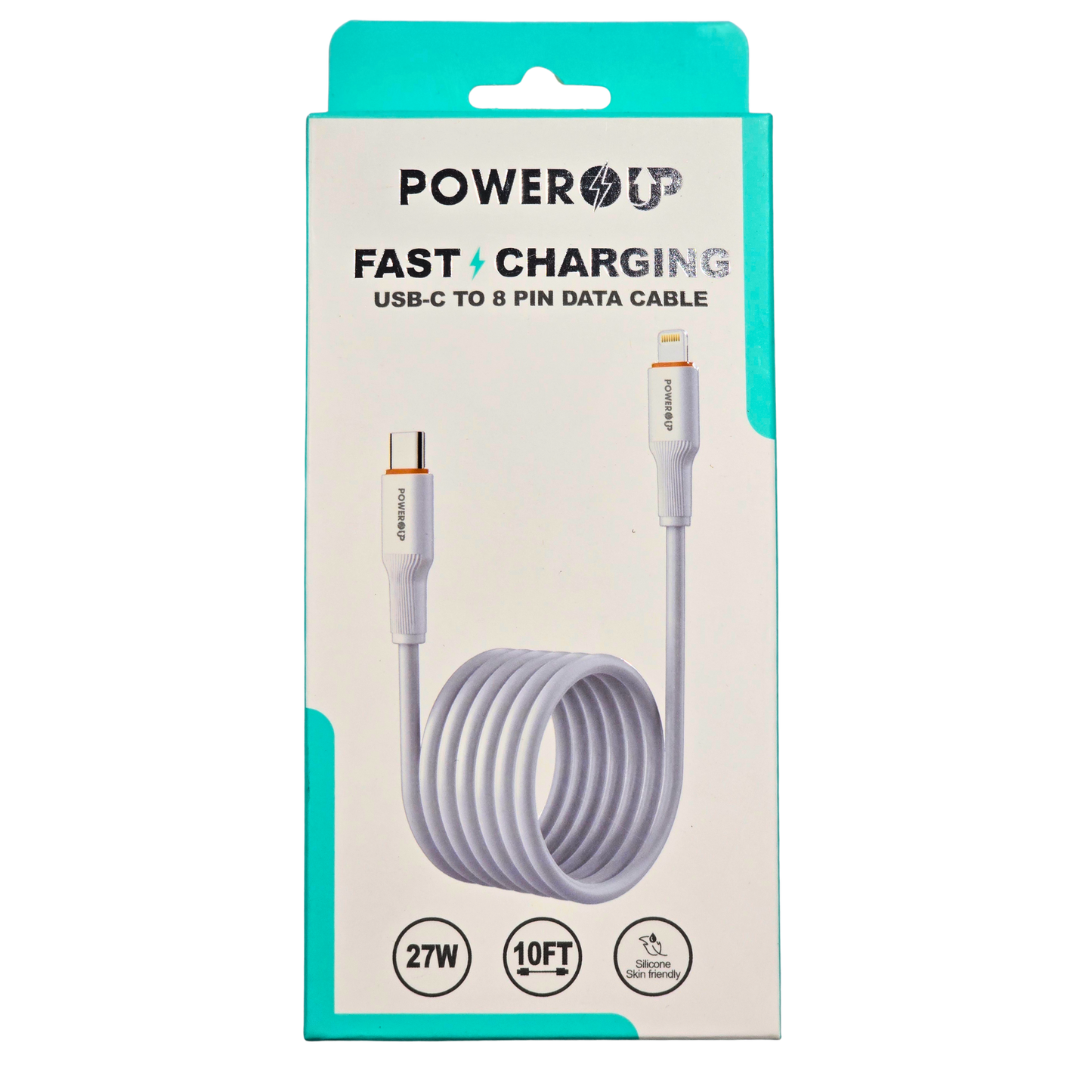 PowerUp Fast Charging USB-C to 8-Pin Data Cable | High-Speed Sync & Charge Cable | Durable Universal Charging Cable for Compatible Devices