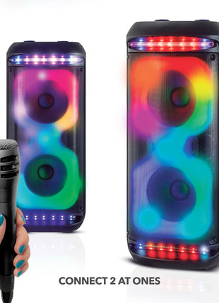 RCA Dual 10" Woofer Bluetooth Party Speaker with Wireless Microphone & Remote