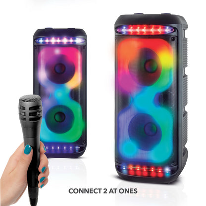 RCA Dual 10" Woofer Bluetooth Party Speaker with Wireless Microphone & Remote