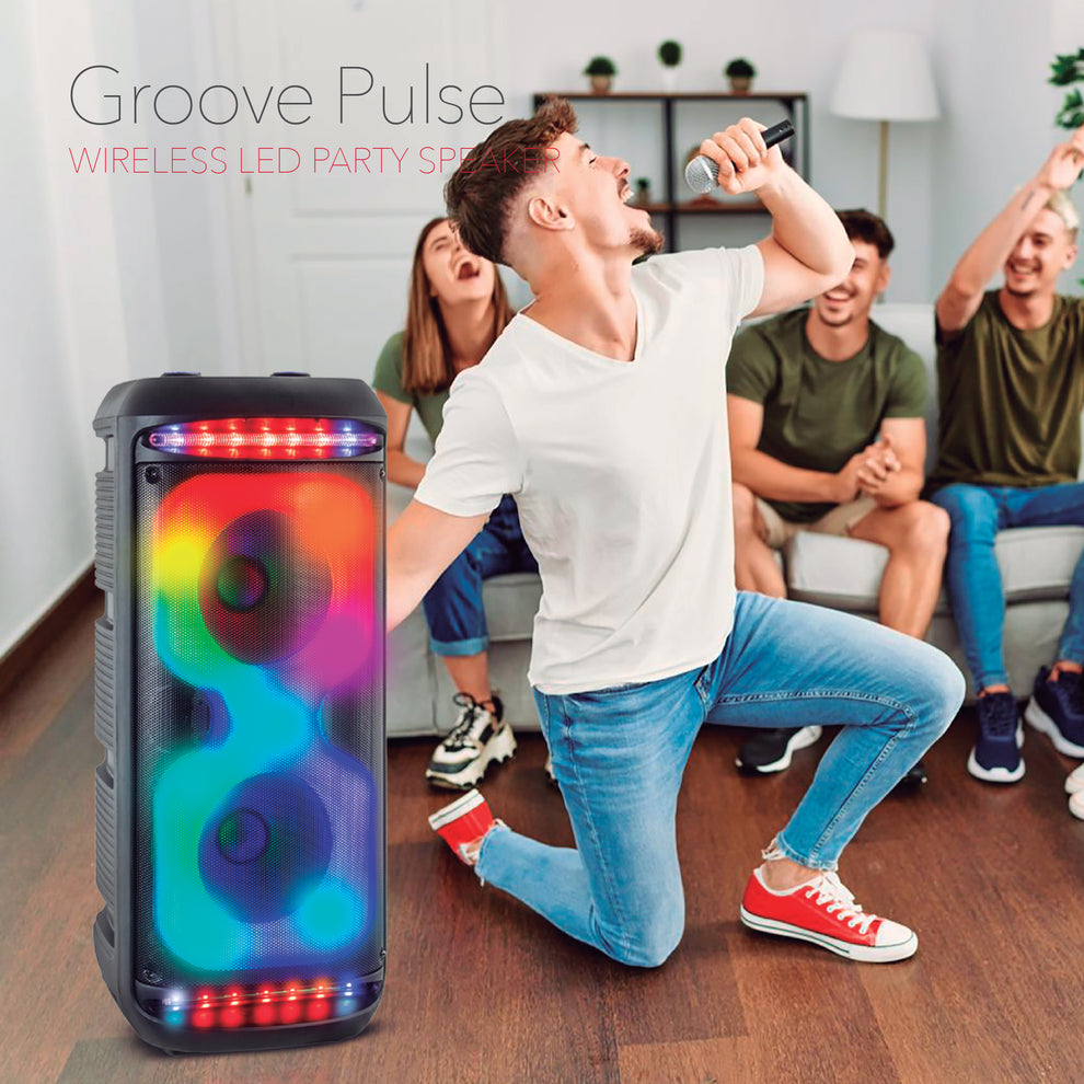 RCA Dual 10" Woofer Bluetooth Party Speaker with Wireless Microphone & Remote