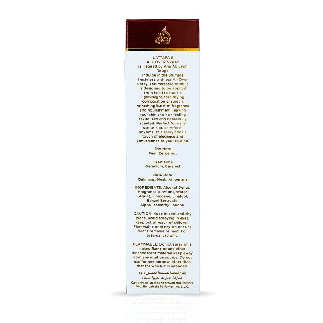 Ana Abiyedh Rouge All Over Spray 5.07 oz by Lattafa